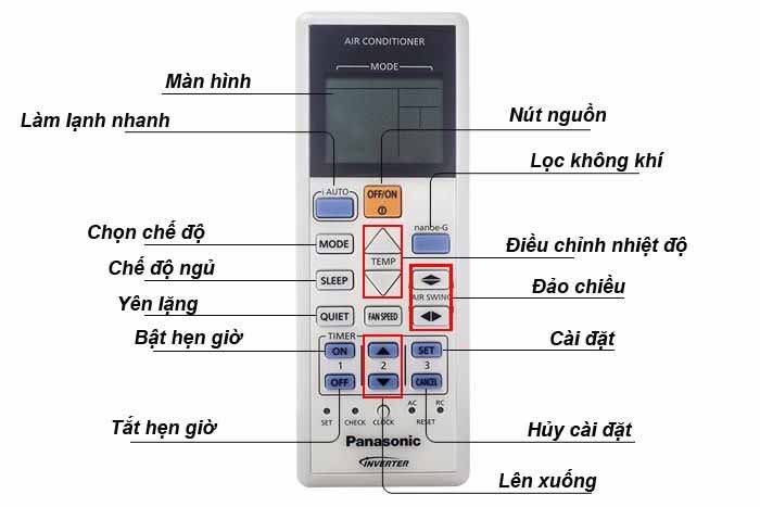 hướng dẫn sử dụng điều khiển điều hòa