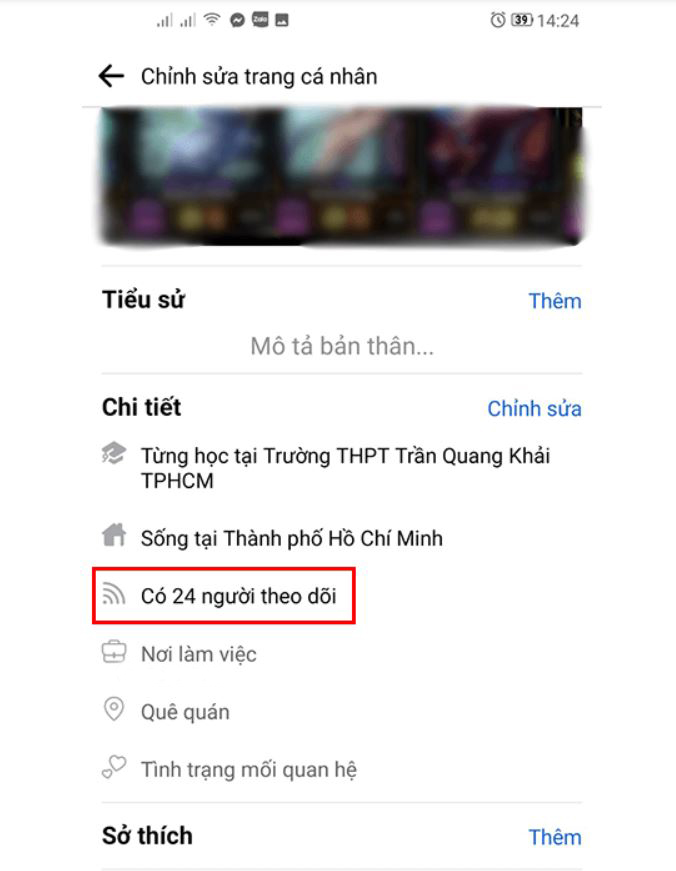 C ch l m hi n s ng i theo d i tr n facebook ti u s b ng i n tho i