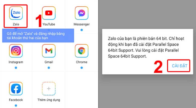 1 số điện thoại 2 tài khoản zalo