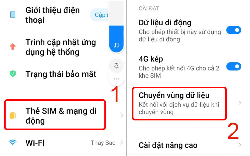 chuyển vùng dữ liệu trên SamSung