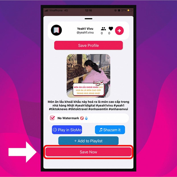 Xóa logo Tiktok bằng SaveTok