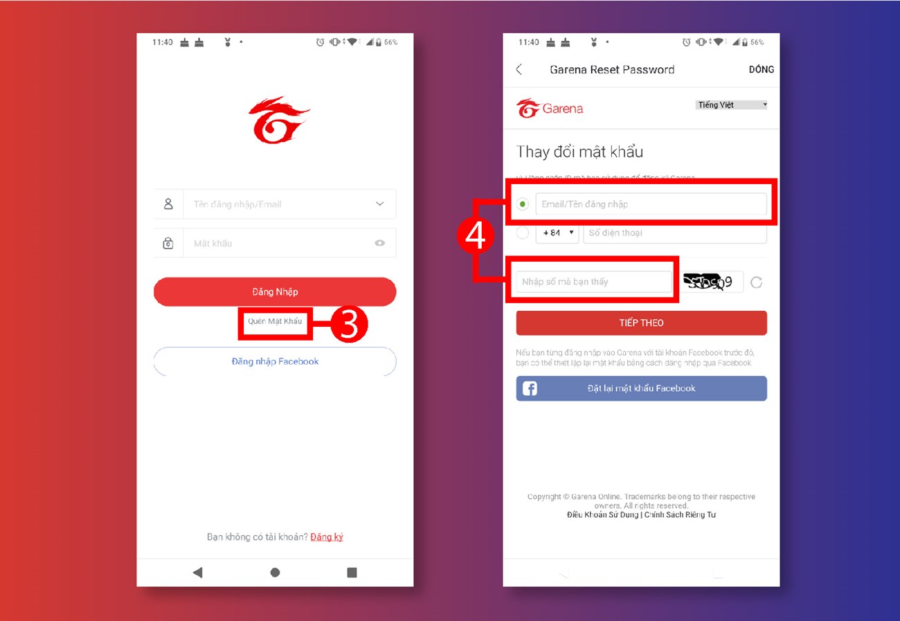 cách đổi mật khẩu garena