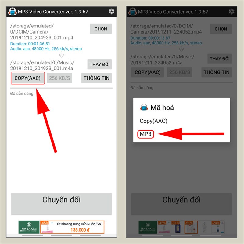 chuyển mp4 sang mp3 trên điện thoại