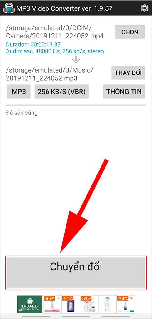 chuyển mp4 sang mp3 trên điện thoại