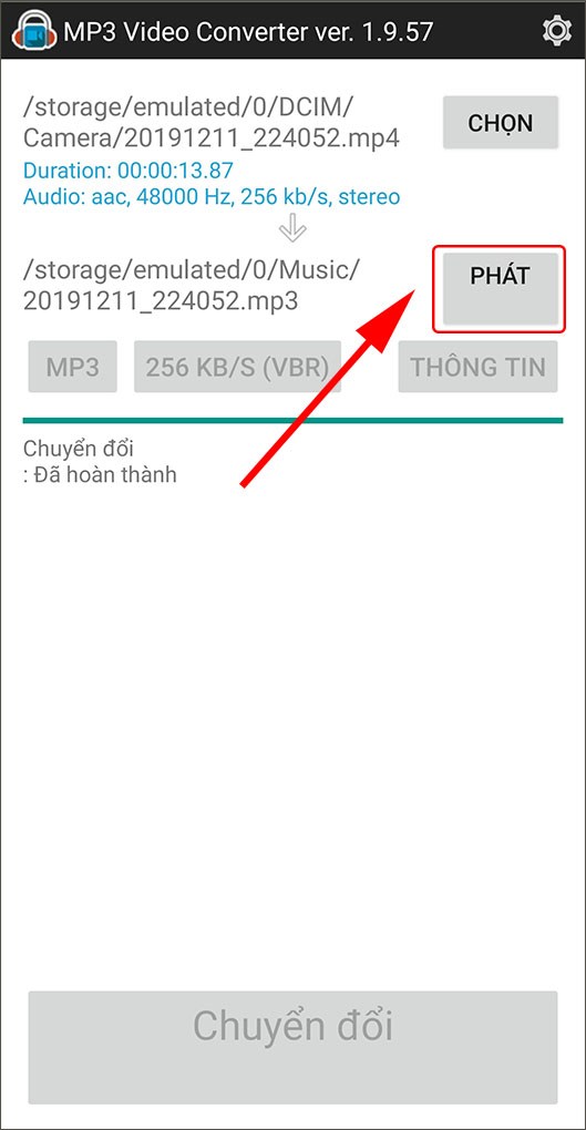 chuyển mp4 sang mp3 trên điện thoại