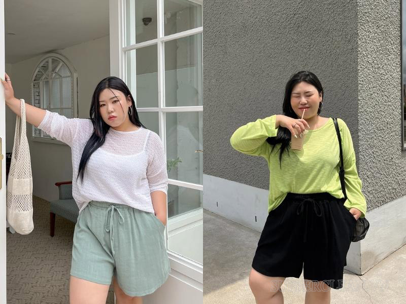 Cách phối đồ đi biển cho chubby