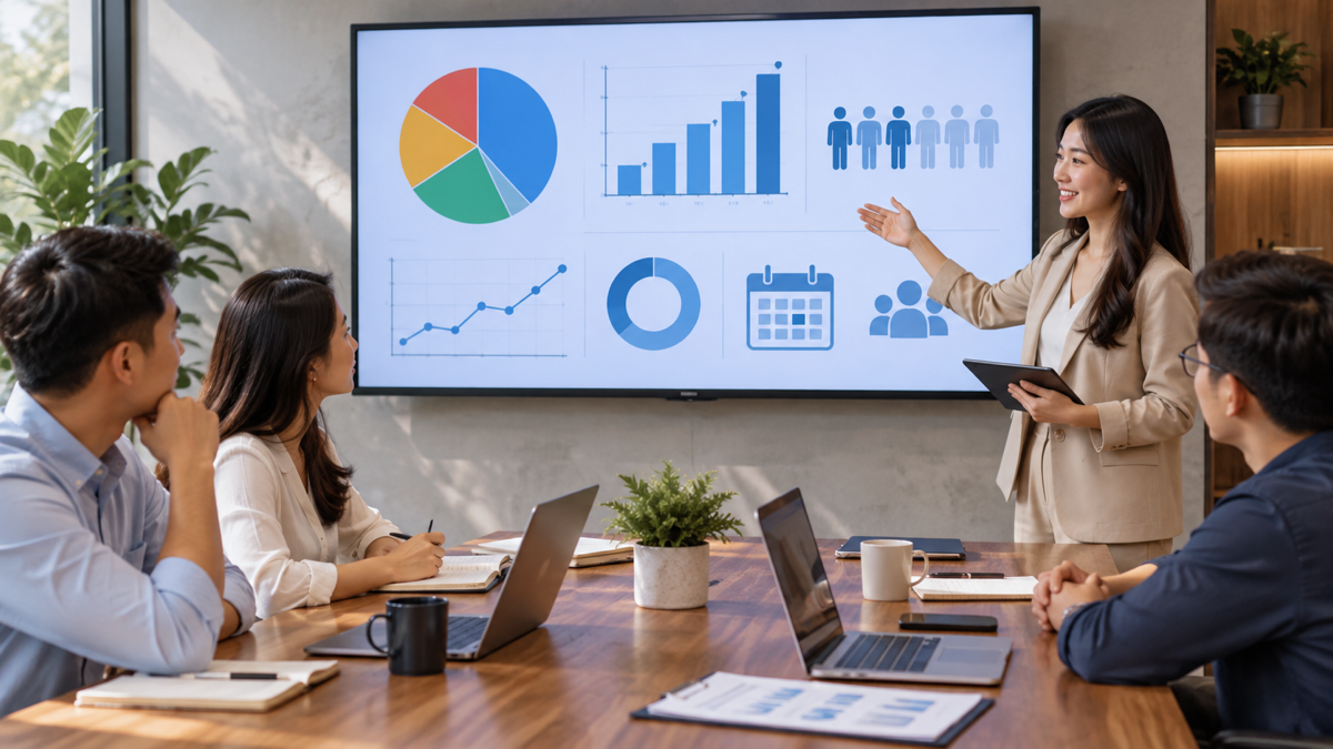 Nhóm sản phẩm đối chiếu biểu đồ slide với dữ liệu khảo sát nguồn